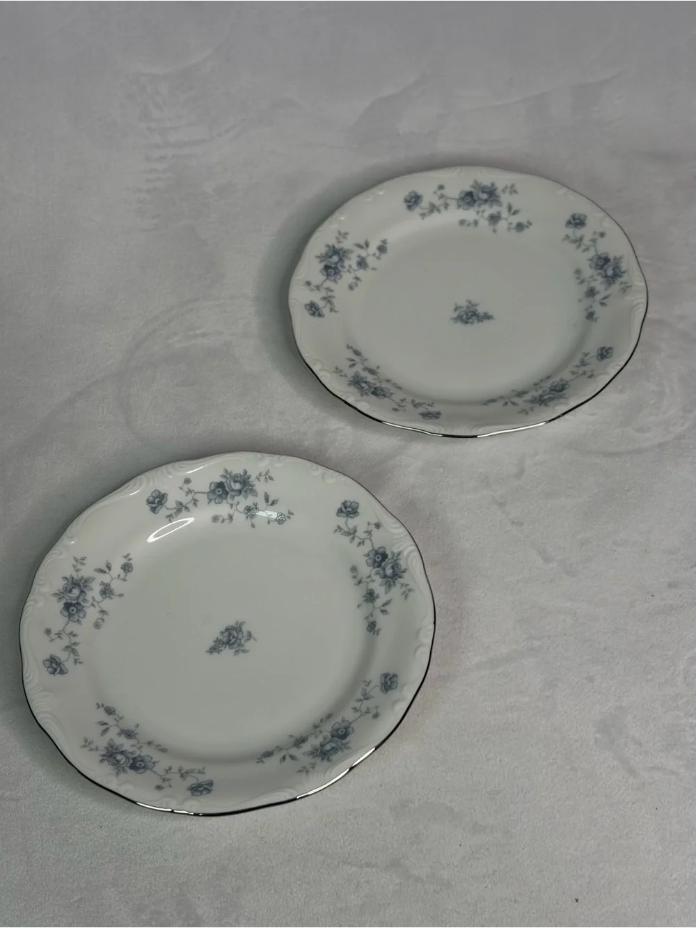 Blue Garland, Johann Haviland, Bread and Butter, Bavaria Germany Lot of 2